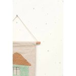 FEHÉR ALAPON ,MENTAZÖLD CSILLAGOS  MINTÁS GYEREKTAPÉTA