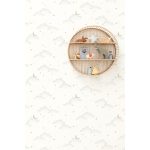 CSILLAGOS ÉG ÉS HOLD MINTÁS GYEREKTAPÉTA , FEHÉR ÉS MENTAZÖLD SZÍNBEN