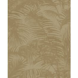   TRÓPUSI ÁRNYHATÁSÚ, PÁLMALEVÉL MINTÁS LUXUSTAPÉTA, OKKER SZÍNBEN
