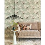 ELEGÁNS, REPÜLŐ DARUMADÁR MINTÁS DESIGN LUXUSTAPÉTA, VILÁGOSZÖLD SZÍNBEN