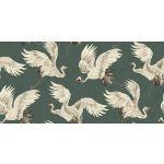 ELEGÁNS, REPÜLŐ DARUMADÁR MINTÁS DESIGN LUXUSTAPÉTA, ZÖLD SZÍNBEN