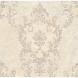   BAROKK MINTÁS FÉNYES LUXUSTAPÉTA BÉZS ARANY EZÜST SZÍNBEN