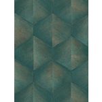 MODERN, GEOMETRIAI MINTÁS TAPÉTA ZÖLD SZÍNBEN  BRONZOS HATÁSSAL