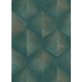 MODERN, GEOMETRIAI MINTÁS TAPÉTA ZÖLD SZÍNBEN  BRONZOS HATÁSSAL