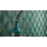 MODERN, GEOMETRIAI MINTÁS TAPÉTA GYÖNGYHÁZAS BRONZ SZÍNBEN