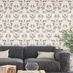 MODERN, VIDÁM SZAFARI ÁLLATOS TAPÉTA, TEXTIL HATÁSÚ BÉZS ALAPON