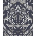 MODERN, VIDÁM SZAFARI ÁLLATOS TAPÉTA, TEXTIL HATÁSÚ KÉK ALAPON