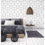 MODERN, VIDÁM SZAFARI ÁLLATOS TAPÉTA, TEXTIL HATÁSÚ FEHÉR ALAPON