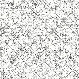   ELEGÁNS, MODERN TAPÉTA FEHÉR ALAPON FEKETE GEOMETRIKUS VIRÁG MINTÁKKAL