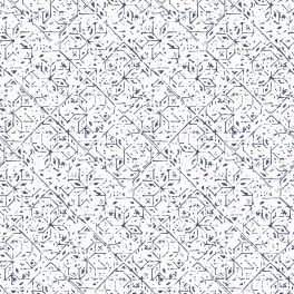   ELEGÁNS, MODERN TAPÉTA FEHÉR ALAPON SZÜRKE GEOMETRIKUS KÉK MINTÁKKAL