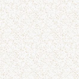   ELEGÁNS, MODERN TAPÉTA FEHÉR ALAPON ARANY GEOMETRIKUS VIRÁG MINTÁKKAL