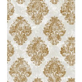 KLASSZIKUS TAPÉTA, ARANY ÍVES FORMÁKKAL SZÜRKE ALAPON