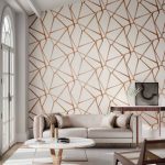 GEOMETRIAI MINTÁS ANGOL LUXUS TAPÉTA, BRONZ ÉS BÉZS SZÍNBEN