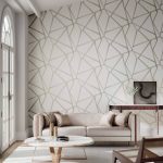 GEOMETRIAI MINTÁS ANGOL LUXUS TAPÉTA,TAUPE SZÍNBEN