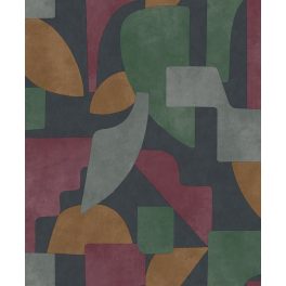   GEOMETRIKUS FORMÁKKAL DÍSZÍTETT MODERN TAPÉTA KÉK ALAPON