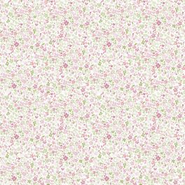 APRÓ VIRÁGOS GYEREKTAPÉTA, RÓZSASZÍN ÉS ZÖLD SZÍNBEN