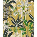 SZÍNES STILIZÁLT PÁLMALEVELES MINTÁZATÚ TAPÉTA, LIME ZÖLD SZÍNBEN