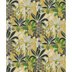 SZÍNES STILIZÁLT PÁLMALEVELES MINTÁZATÚ TAPÉTA, LIME ZÖLD SZÍNBEN