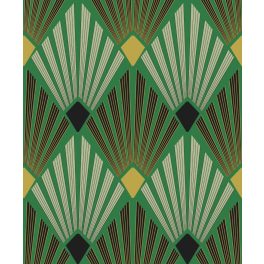   GEMETRIKUS, ART DECO MINTÁZATÚ TAPÉTA, JADE ZÖLD SZÍNBEN