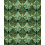 GEMETRIKUS, ART DECO MINTÁZATÚ TAPÉTA, JADE ZÖLD SZÍNBEN