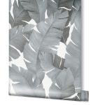 SZÜRKE BANÁNLEVELES VINYL TAPÉTA