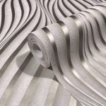 FÉMES HATÁSÚ MODERN, VINYL ,HULLÁM MINTÁS TAPÉTA,TAUPE ÉS ARANY SZÍNBEN