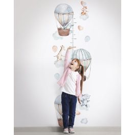  FALI MAGASSÁGMÉRŐ GYEREK POSZTER , HŐLÉGBALLONOKKAL