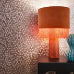 FÉMES FELÜLETŰ HEXAGON MINTÁS VINYL TAPÉTA , ROSÉ GOLD SZÍNBEN