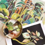 STILIZÁLT TÁJKÉPET ILLUSZTRÁLÓ POSZTERTAPÉTA MULTIKOLOR SZÍNBEN