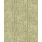 MODERN, GEOMETRIAI SOKSZÖG MINTÁS TAPÉTA FAEREZETES MUSTÁRSÁRGA SZÍNBEN