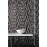 ART DECO, GEOMETRIAI TAPÉTA TOLLSZERŰ MINTÁVAL FEKETE SZÍNBEN