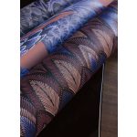 ART DECO, GEOMETRIAI TAPÉTA TOLLSZERŰ MINTÁVAL LILA KÉK SZÍNEKBEN
