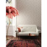 ART DECO, GEOMETRIAI TAPÉTA TOLLSZERŰ MINTÁVAL TAUPE SZÍNBEN