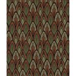 ART DECO, GEOMETRIAI TAPÉTA TOLLSZERŰ MINTÁVAL KHAKI TÉGLA SZÍNEKBEN