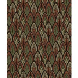   ART DECO, GEOMETRIAI TAPÉTA TOLLSZERŰ MINTÁVAL KHAKI TÉGLA SZÍNEKBEN