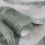 ZÖLD BETONHATÁSÚ LEVÉLMINTÁS TAPÉTA
