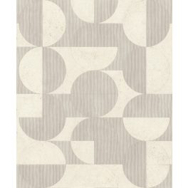   FEHÉR ALAPON SZÜRKE , GEOMETRIAI MINTÁS,  BETONHATÁSÚ  TAPÉTA