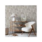 MŰVÉSZI, STILIZÁLT FÁS MINTÁZATÚ ELEGÁNS TAPÉTA, BÉZS ÉS TAUPE SZÍN