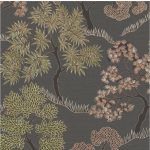 MŰVÉSZI, STILIZÁLT FÁS MINTÁZATÚ ELEGÁNS TAPÉTA, BARNÁS SZÜRKE SZÍN