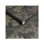 MŰVÉSZI, STILIZÁLT FÁS MINTÁZATÚ ELEGÁNS TAPÉTA, BARNÁS SZÜRKE SZÍN