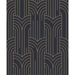 ART DECO STÍLUSÚ TAPÉTA FEKETE ALAPON ARANY SZÍNŰ MINTÁVAL