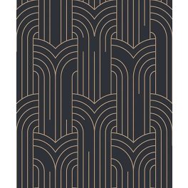   ART DECO STÍLUSÚ TAPÉTA FEKETE ALAPON ARANY SZÍNŰ MINTÁVAL