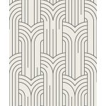ART DECO STÍLUSÚ TAPÉTA FEHÉR ALAPON EZÜST SZÍNŰ MINTÁVAL