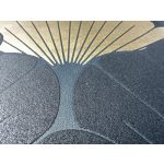 ART DECO, KAGYLÓ MINTÁS DEKORTAPÉTA , SÖTÉTKÉK ÉS ARANY 