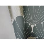 ART DECO, KAGYLÓ MINTÁS DEKORTAPÉTA TÜRKIZ ÉS ARANY 