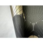 ART DECO, KAGYLÓ MINTÁS DEKORTAPÉTA TAUPE ÉS ARANY 