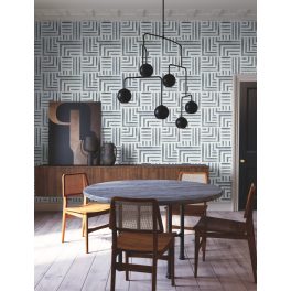 KÉKESSZÜRKE GEOMETRIAI MINTÁS LUXUS TAPÉTA