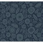 MŰVÉSZI MEGJELENÉSŰ VIRÁGMINTÁS LUXUS TAPÉTA, INDIGÓKÉK SZÍNBEN