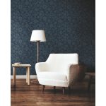MŰVÉSZI MEGJELENÉSŰ VIRÁGMINTÁS LUXUS TAPÉTA, INDIGÓKÉK SZÍNBEN